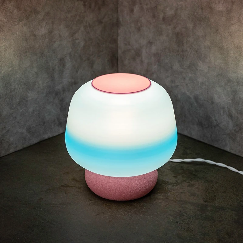 Jonathan Y Mushroom Modern Classic Plant-Based Pla 3D Printed Dimmable Led Table Lamp, Yellow/Hot