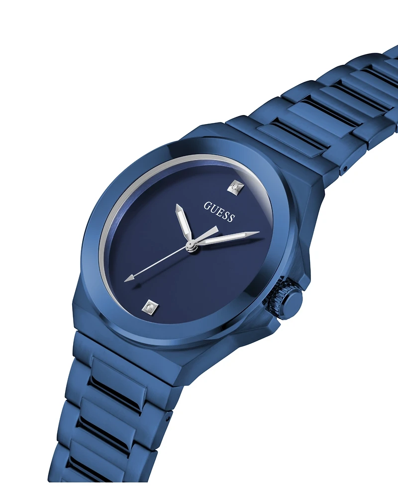 Guess Men's Analog Blue Stainless Steel Watch 44mm