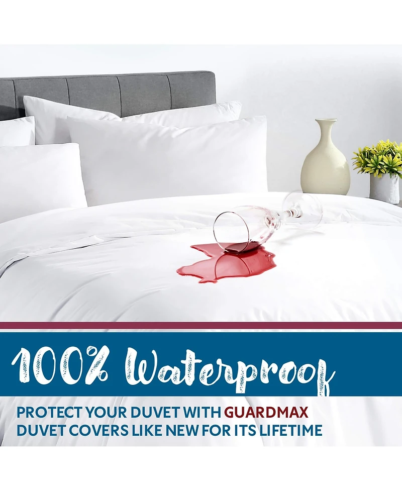 Guardmax Waterproof White Zippered Duvet Cover - King