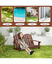 Slickblue 2 Person Adirondack Rocking Chair with Slatted seat