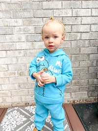 Sesame Street Elmo Cookie Monster Boy's Fleece Pullover Hoodie and Pants Outfit Set Toddler