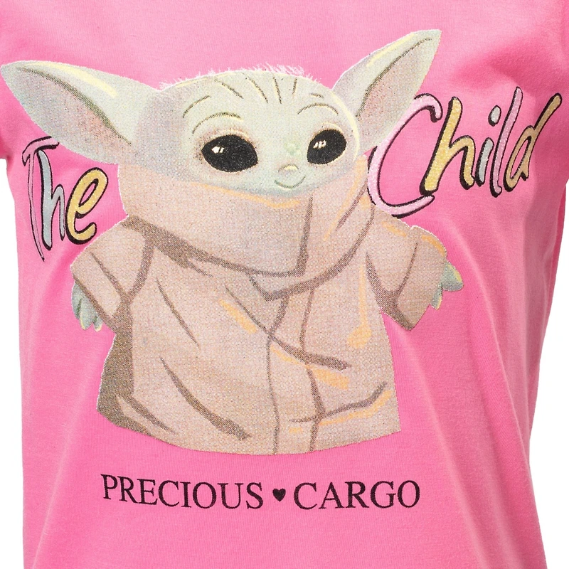 Star Wars The Mandalorian Child Girls French Terry T-Shirt and Shorts Outfit Set Toddler|Child