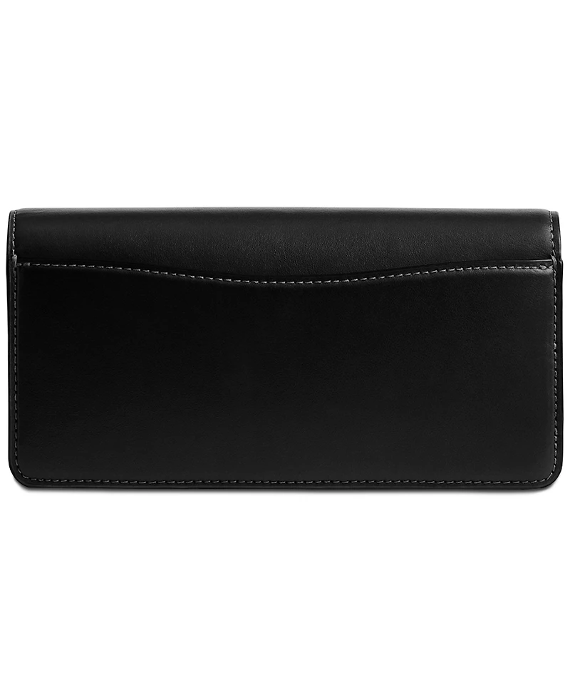 Coach Refined Leather Evie Long Wallet with Chain