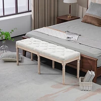 Homcom 46" End of Bed Bench, Upholste Bedroom Bench,