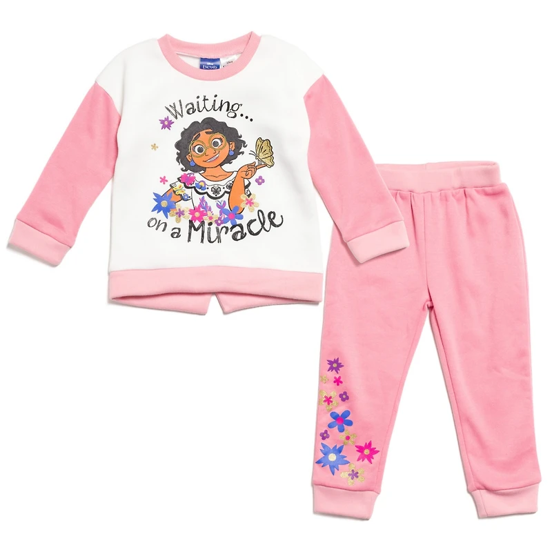 Encanto Girls Mirabel Fleece Pullover Sweatshirt and Pants Set