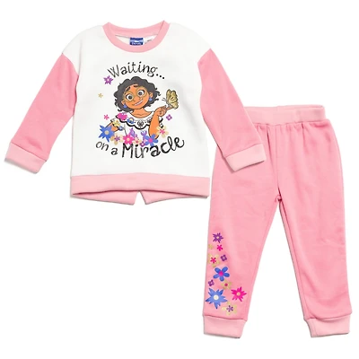 Encanto Girls Mirabel Fleece Pullover Sweatshirt and Pants Set