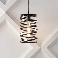 Jonathan Y Helisa 7.25" 1-Light Modern Contemporary Iron Spiral Led Pendant