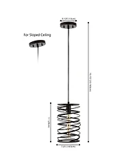 Jonathan Y Helisa 7.25" 1-Light Modern Contemporary Iron Spiral Led Pendant