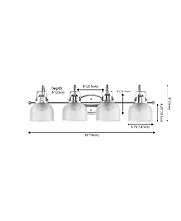 Jonathan Y Virginia 30" 4-Light Metal/Glass Led Vanity Light, Chrome