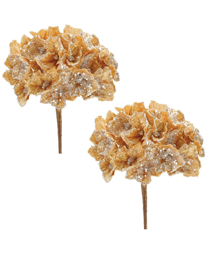 Slickblue Hydrangea Stems (Set of 2) - Elegant Floral Accents