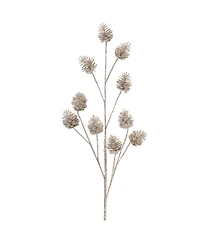 Set of 6 Glitter Pine Cone Sprays Perfect for Holiday and Winter Decor