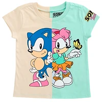 Sega Girls Sonic The Hedgehog Rosy Rascal 2 Pack T-Shirts to
