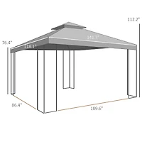 Outsunny Decorative Outdoor Gazebo with Corner Shelves