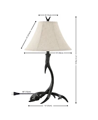 Jonathan Y Antler 27.5" Rustic Resin Led Table Lamp, Beige