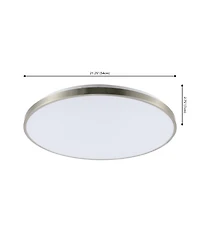 Jonathan Y Astrid 21.25" 1-Light Modern Minimalist Iron Circle Integrated Led Flush Mount, Brushed Nickel