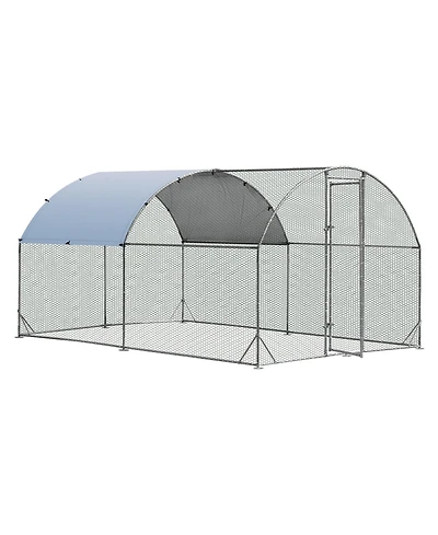 Skonyon 6.2 Feet/12.5 Feet/19 Feet Large Metal Coop Outdoor Galvanized Dome Cage with Cover