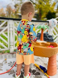 Sesame Street Toddler Boys Oscar the Grouch Elmo Bert and Ernie Graphic T-Shirt Shorts Outfit Set to