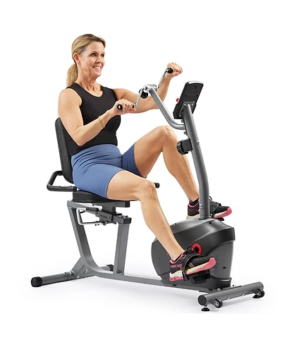 Sunny Health & Fitness Smart Magnetic Recumbent Bike with Hand Cycle