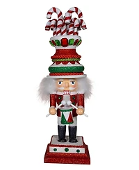 Kurt Adler 16-Inch Hollywood Candy Cane Hat with Drum Nutcracker