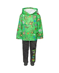 Teenage Mutant Ninja Turtles Fleece Pullover Hoodie and Pants Outfit Set Toddler to Big Kid Sizes (2T