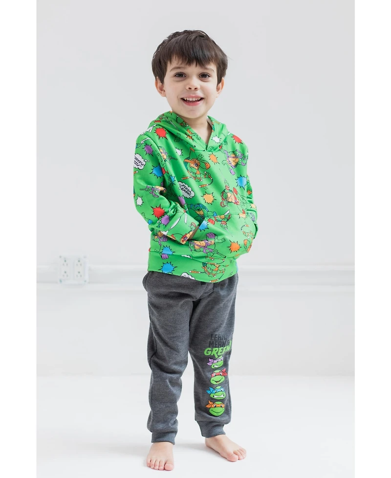 Teenage Mutant Ninja Turtles Fleece Pullover Hoodie and Pants Outfit Set Toddler to Big Kid Sizes (2T