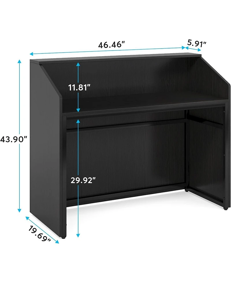 Tribesigns Reception Desk with Counter, Modern Front Desk Reception Room Table with Cable Grommet, 47 inch Retail Counter for Checkout, Lobby, Beauty