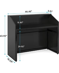 Tribesigns Reception Desk with Counter, Modern Front Desk Reception Room Table with Cable Grommet, 47 inch Retail Counter for Checkout, Lobby, Beauty