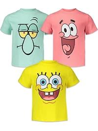 Nickelodeon SpongeBob SquarePants Squidward 3 Pack T-Shirts Toddler to Big Kid