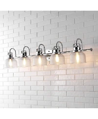 Jonathan Y Virginia 42.75" 5-Light Metal/Glass Led Vanity Light, Chrome