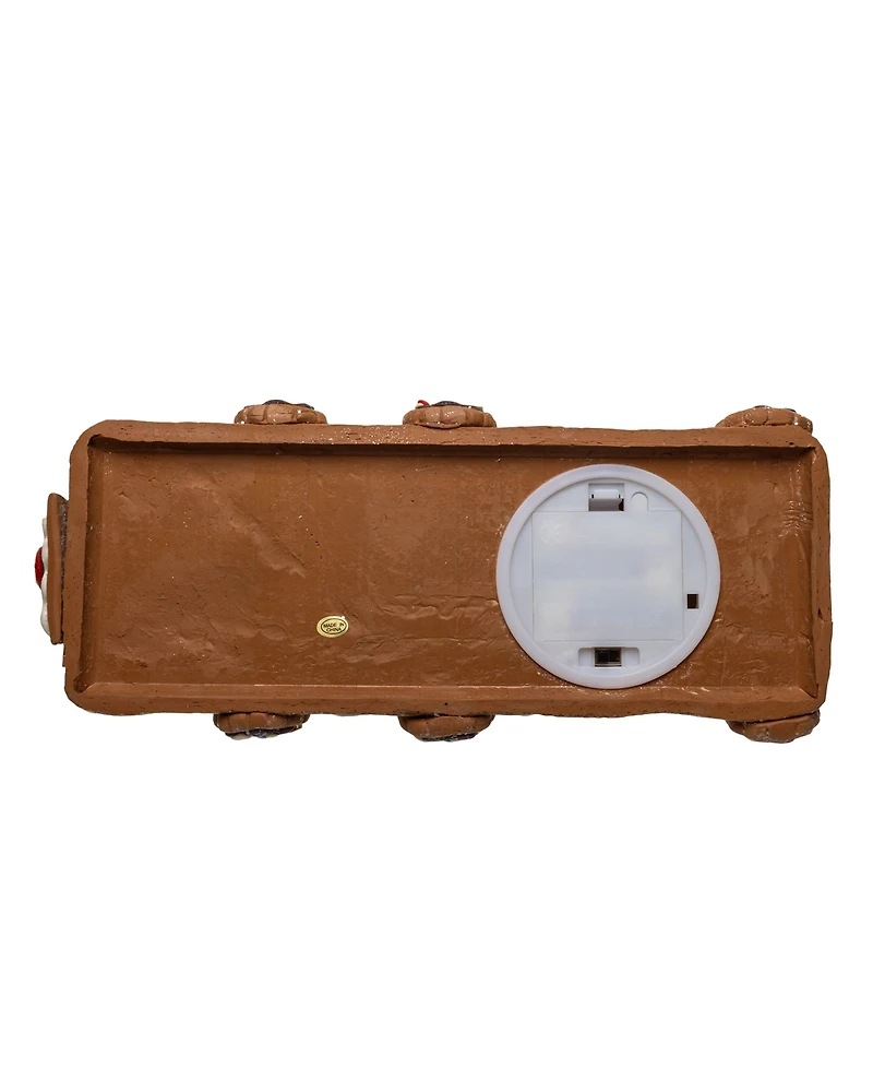Kurt Adler 7-Inch Led Gingerbread Train with Tree Table Piece
