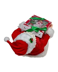Kurt Adler 10.5-Inch Fabriche Santa with Box of Donuts