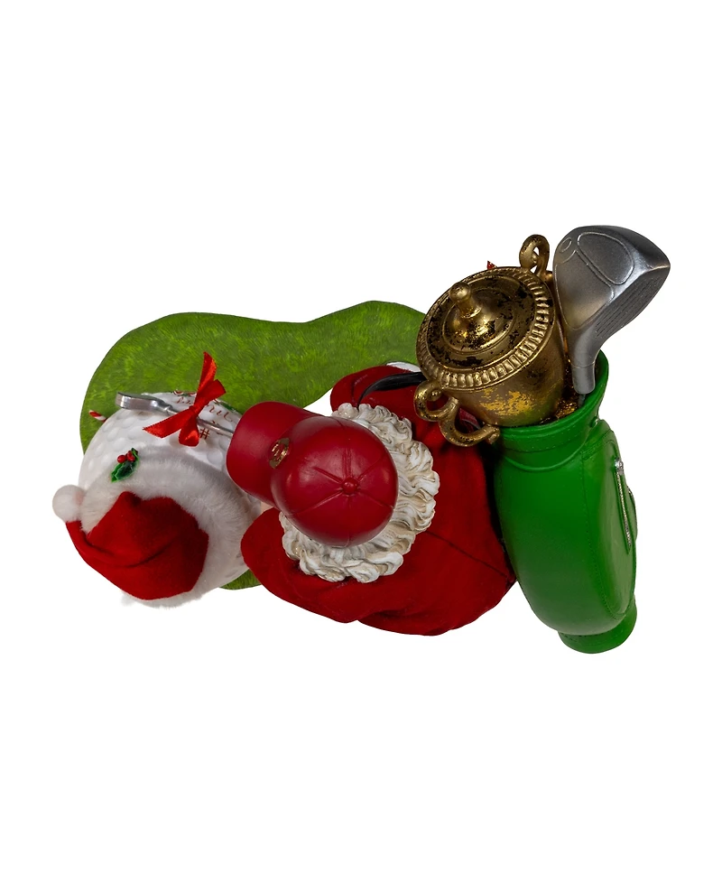 Kurt Adler 11-Inch Fabriche Golfer Santa with Oversized Golf Ball