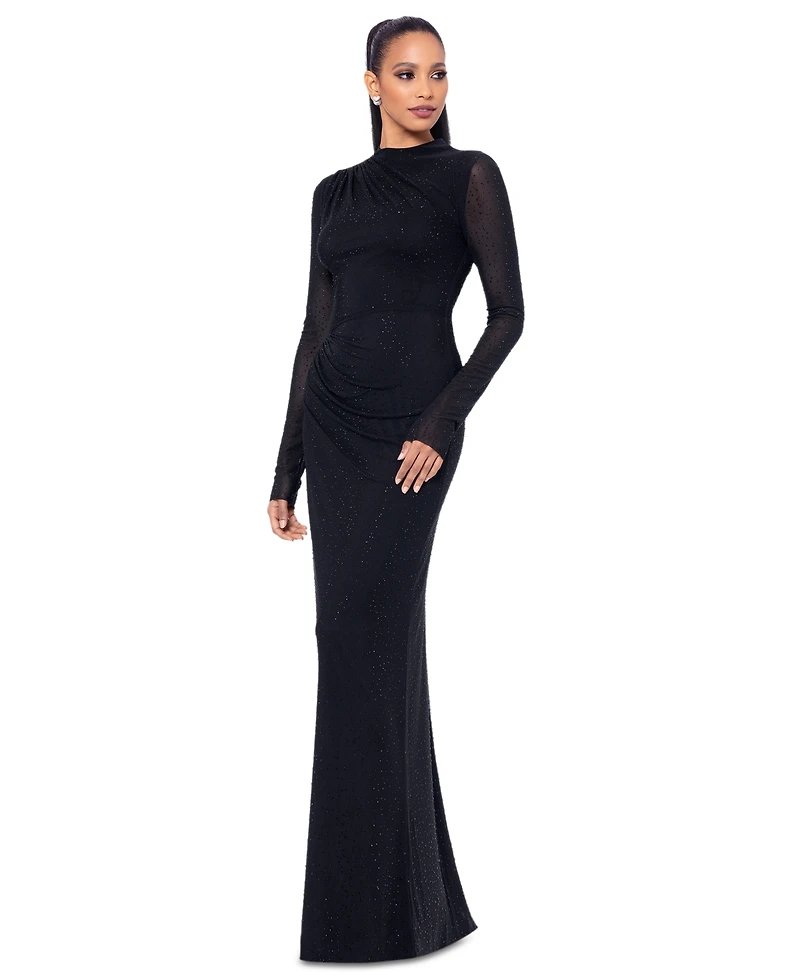 Betsy & Adam Women's Embellished Ruched Gown