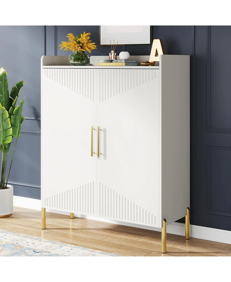 Tribesigns Large Shoe Cabinet with Doors, 6-Tier Entryway Shoe Storage Cabinet with Shelves, 30 Pairs Modern Shoes Rack Organizer for Hallway, Closet,