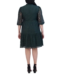 Jessica Howard Plus Size Balloon-Sleeve A-Line Dress