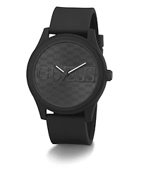 Guess Men's Analog Black Silicone Watch 45mm
