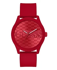Guess Men's Analog Red Silicone Watch 45mm