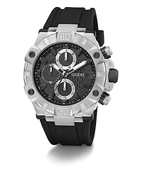 Guess Men's Multi-Function Black Silicone Watch 46mm
