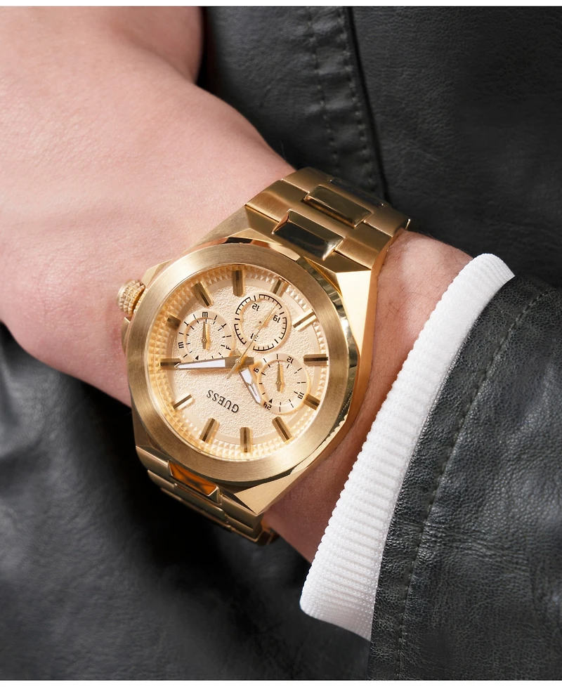 Guess Men's Multi-Function Gold Steel Watch 46mm