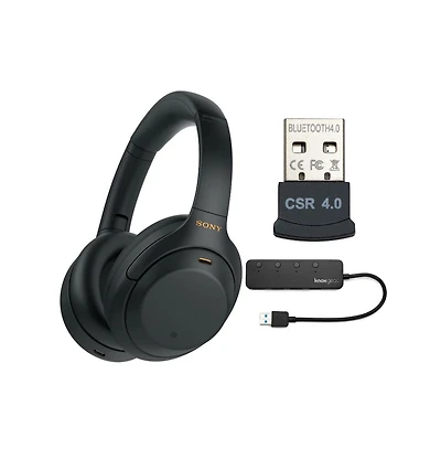 Sony Wh-1000XM4 Wireless Noise Canceling Over-Ear Headphones (Black) Bundle