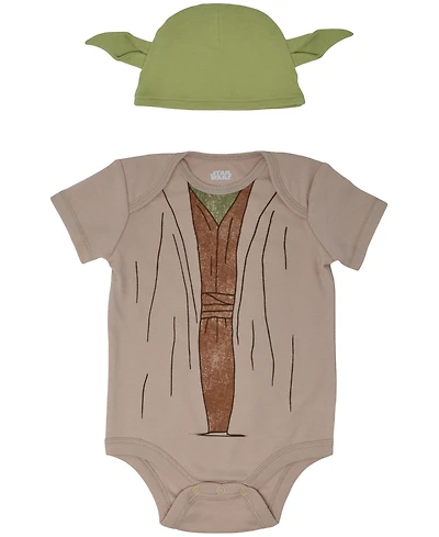Starwars Baby Boys Star Wars The Mandalorian The Darth Vader R2-D2 Baby Cosplay Bodysuit and Hat Set Newborn to