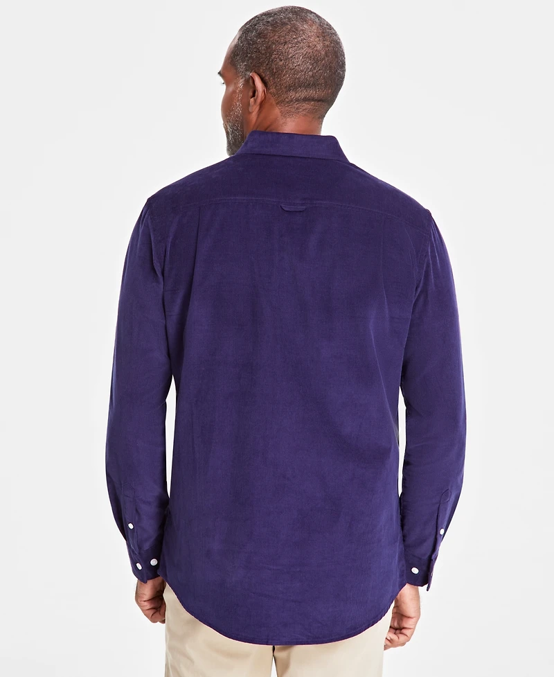 Club Room Men's Glen Plaid Cotton Corduroy Shirt, Macy's Exclusive
