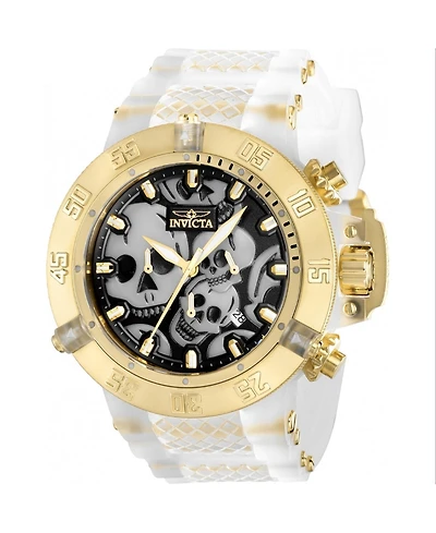 Invicta Men's 37328 Subaqua Quartz Chronograph Black, White, Gold Dial Watch
