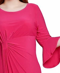 Ny Collection Petite 3/4 Length Trumpet Sleeve Dress