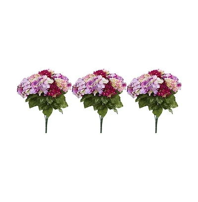 Slickblue Hydrangea Artificial Plant for Lifelike Home Decor (Set of 3)