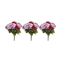 Slickblue Hydrangea Artificial Plant for Lifelike Home Decor (Set of 3)