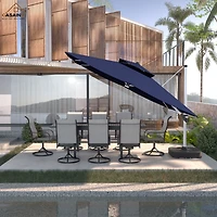 Casainc 11 Ft Square Double Top Patio Umbrella