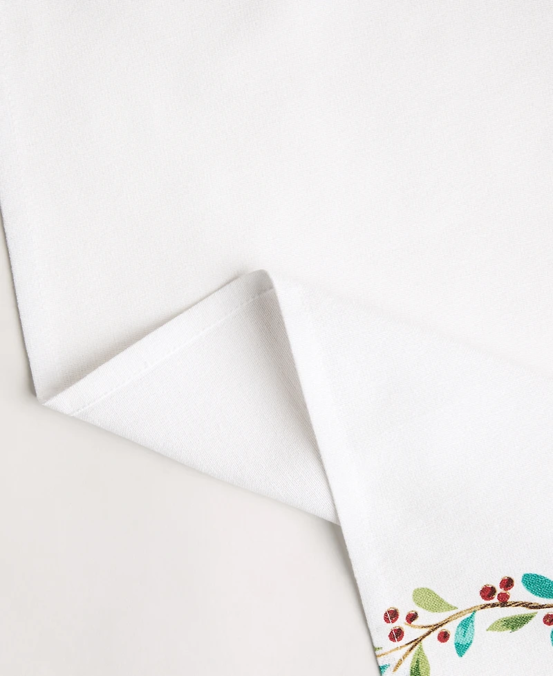 Fiesta Holly Sprig Holiday Border Napkin 19" x 19", Set of 4