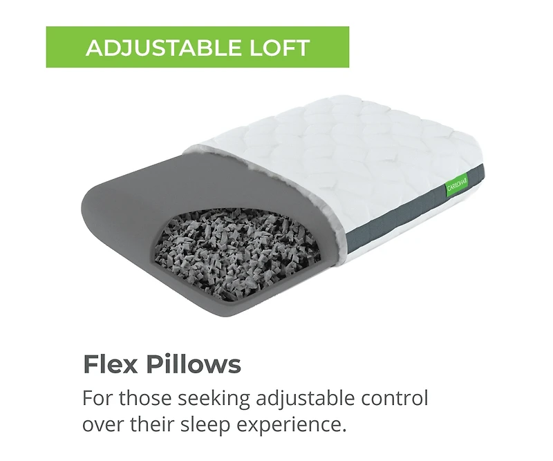 Cariloha Universal & Adjustable Flex Pillow | White | King | 38"x20" | Viscose Material | Naturally breathable, Hypoallergenic, and Moisture wicking