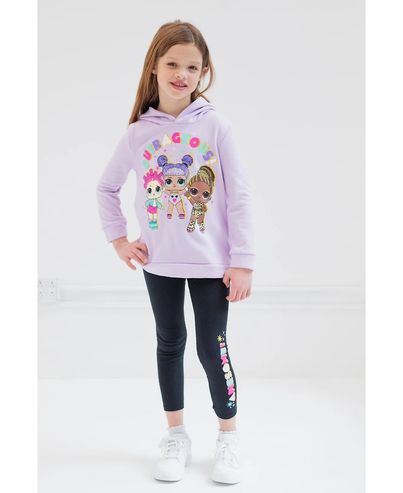 L.o.l. Surprise! Girls Pullover Fleece Hoodie and Leggings Outfit Set